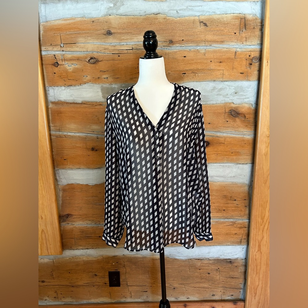Banana Republic Sheer Long Sleeve Blouse